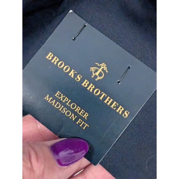 Brooks Brothers Explorer Madison Fit Navy Wool Mens 2 Button Suit Jacket 48 Reg - Picture 9 of 14